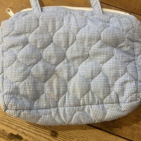 Embroidered Blue And White Checkered Diaper Bag - Picture 6 of 6